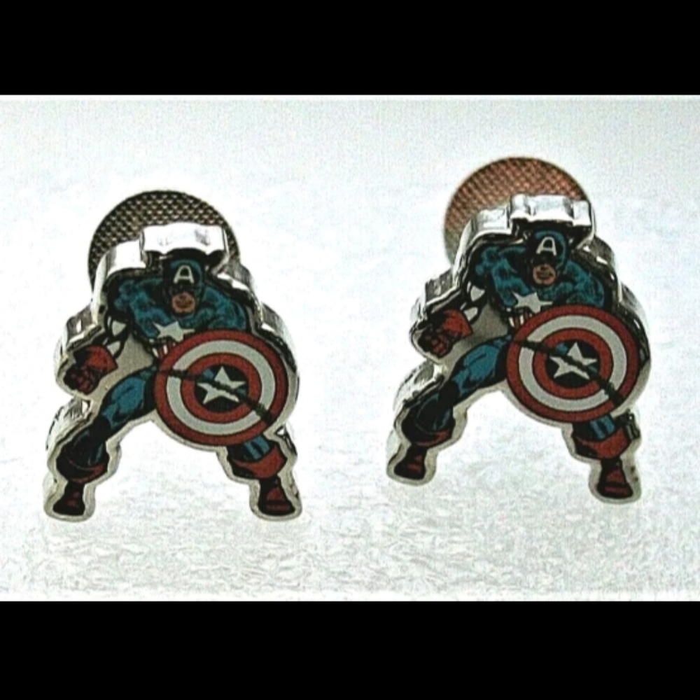 Marvel Comics Classic Captain America Standing Cufflinks New Gift Box
